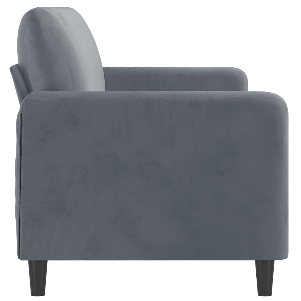 3-seater sofa dark grey 180 cm velvet