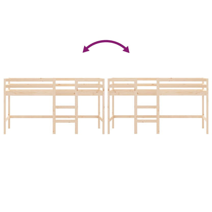 Children's loft bed with ladder 80x200 cm solid pine wood