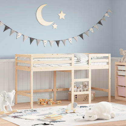 Children's loft bed with ladder 80x200 cm solid pine wood