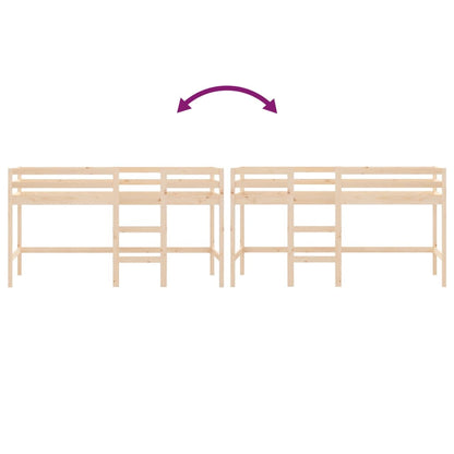 Children's loft bed with ladder 90x200 cm solid pine wood