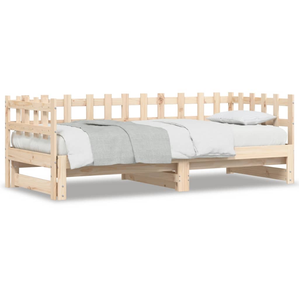Daybed extendable 2x(90x190) cm solid pine wood