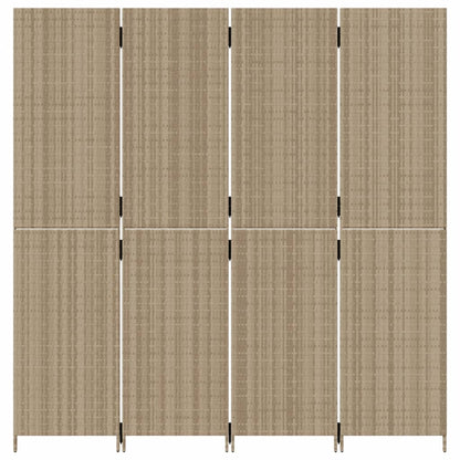 Paravent 4-tlg. Beige Poly Rattan