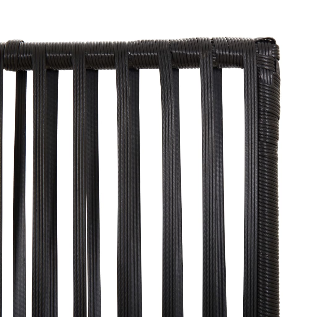 Paravent 4-tlg. Schwarz Poly Rattan