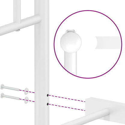 Okvir kreveta s uzglavljem i uznožjem metalni bijeli 140x200 cm
