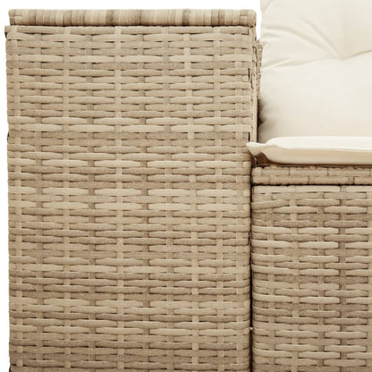 Garden sofa with cushions 2-seater beige poly rattan