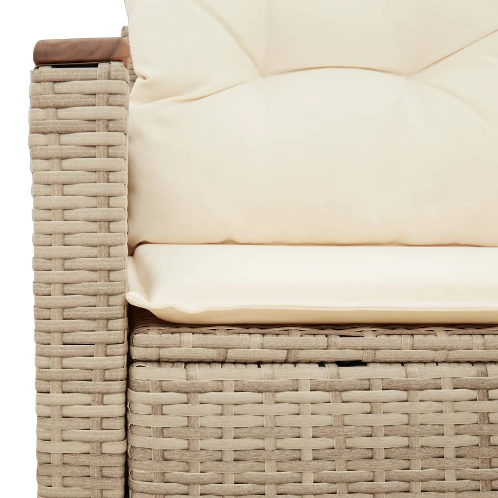 Garden sofa with cushions 2-seater beige poly rattan
