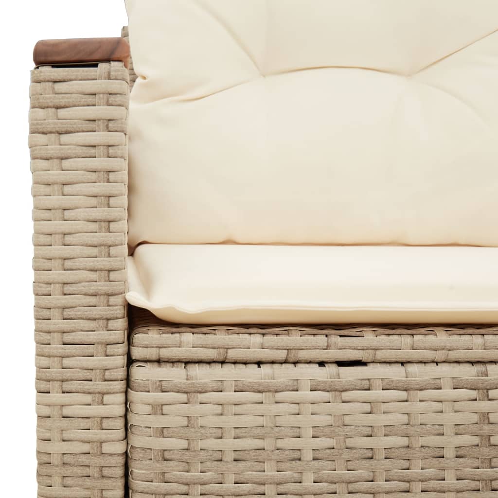 Garden sofa with cushions 2-seater beige poly rattan