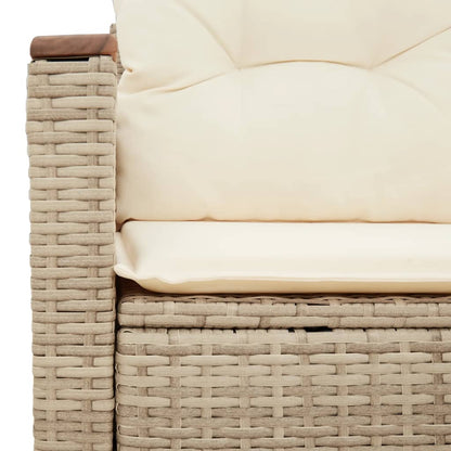 Garden sofa with cushions 2-seater beige poly rattan