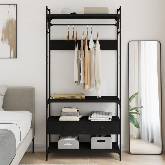 Wardrobe with drawers Black 89x39x184,5 cm